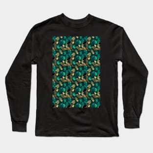 Teal And Gold Leopard Long Sleeve T-Shirt